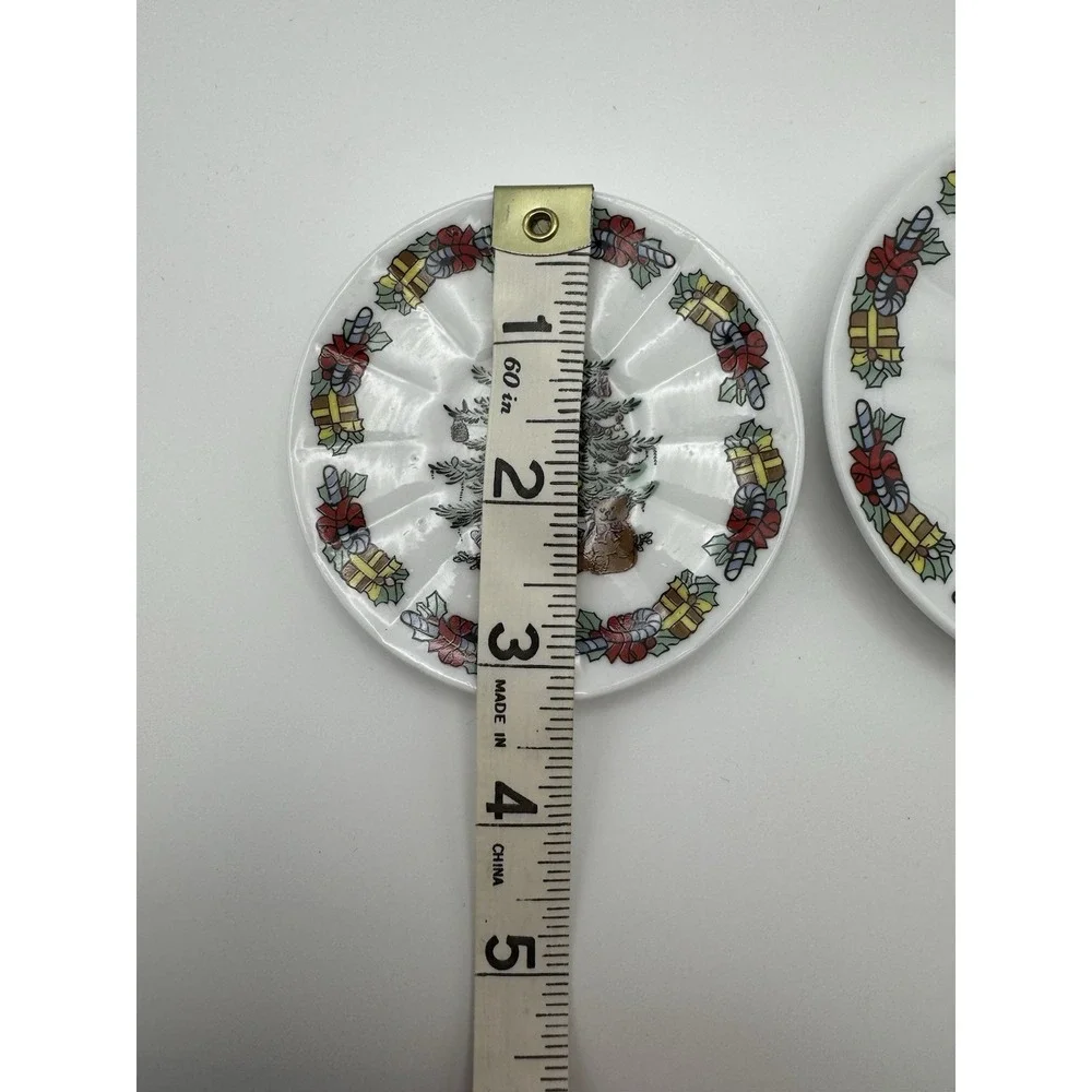Formalities BAUM BROS‎ Teddy Bear Christmas Porcelain Plates, 2 Plates